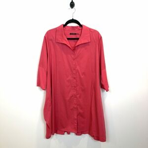 Stella Carakasi Tiburon Tunic Icon Tulip Lagenlook Button Front Collared Top XL